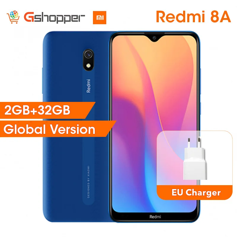 

New Global Version Xiaomi Redmi 8A 32GB ROM 2GB RAM Mobile Phone Snapdragon 439 Octa Core 6.22” 5000mAh 12MP Camera Smartphone