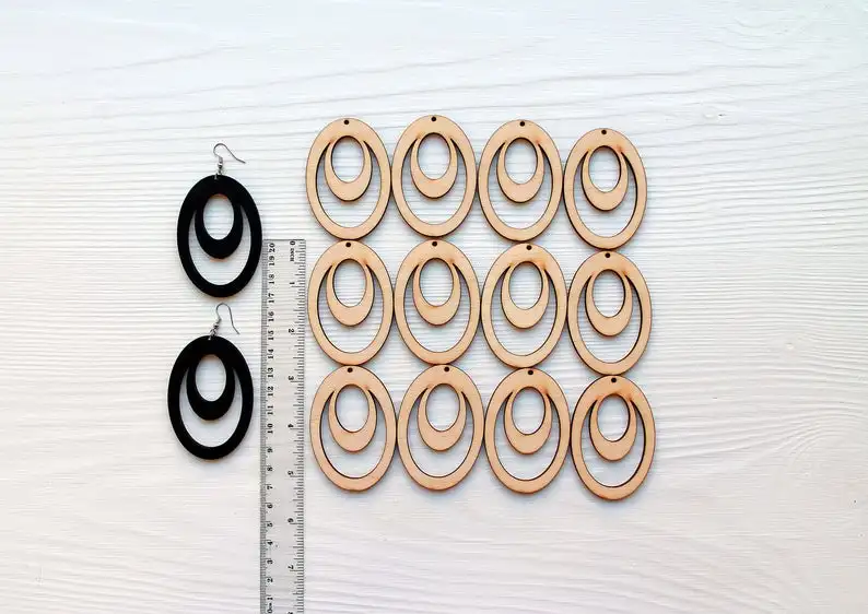 

Oval Earrings 12 pcs, Afro earrings, Unfinished Earrings, Geometric earrings, Earring shapes, Wood earring blanks, Geometric jew