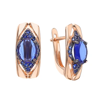 

Gold earrings with sapphires and cubic zirconia sunlight sample 585