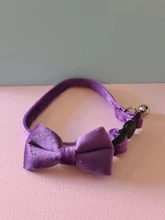 Collar de gato de Color liso con lazo de terciopelo para cachorro, Chihuahua, hebilla de seguridad ajustable con campana, pajarita para gatos, accesorios para mascotas