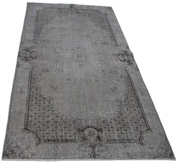 

113x208 Cm Grey Handmade Overdyed Rug-4x7 Ft