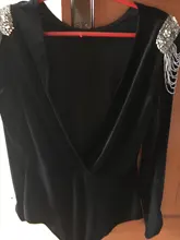 Vintage apliques con cuentas traje de terciopelo de mujer 2020 de moda Sexy sin espalda cuello en V Crossover trajes para mujer Casual cuerpo Femme