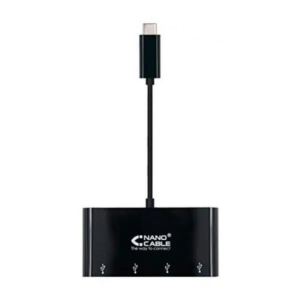 Адаптер USB C к USB NANOCABLE 10.16.4401-BK(10 см) черный