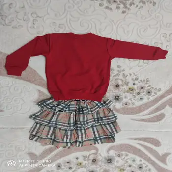 

Girl Clothing Sets 4T-12T Size Two Pieces Red Color Girl Clothes Teenage girls' clothes free shipping clothes kid stuff