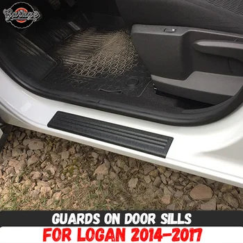 

Guard covers on door sills for Renault Logan 2014-2017 ABS plastic pads accessories interior molding protection car styling
