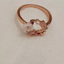 Anillo de boda con diseño de flores y mariposas para mujer, sortija de boda con circonita de oro rosa, Glamour, regalo para niñas, joyería creativa
