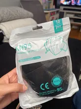 Mascarilla FFP2 KN95 para adultos, máscara negra cara con 5 capas de filtro, transpirable, antipolvo, sin grafeno, 50-200 Uds.