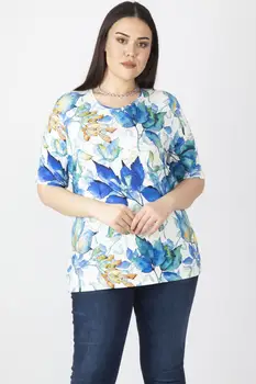 

Sans Textile Women Blue Stone Detail Print Blouse 65 N16021