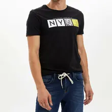 Дефакто мужские синие короткие джинсовые штаны с эластичным поясом на шнуровке, облегающие шорты, модные повседневные стильные мужские короткие джинсы L0177AZ19HS