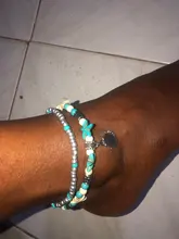 Vintage Cuentas de concha de mar tortuga tobillo para las mujeres hecho a mano con cuentas pulsera de tobillo joyería de pie pulsera tobillo femme