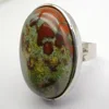 Dragon Blood Stone Oval Bead GEM Finger Ring Jewelry Size 8-9  X102 1