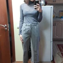 Blusa de malla transparente con manga larga para otoño, camisa fina con cuello de tortuga para mujer, talla M-3XL