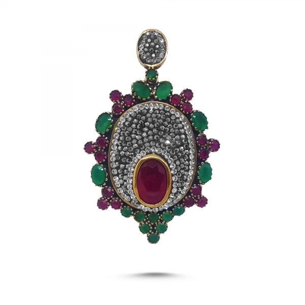 Серебряная 925 пробы подвеска из настоящего циркония