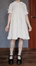 Blusa Retro de estilo japonés con manga abombada y volantes, camisa con cuello de Peter Pan, estilo Kawaii