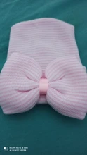 Emmababy-Diadema rayado para niñas, gorro suave de lana con lazo