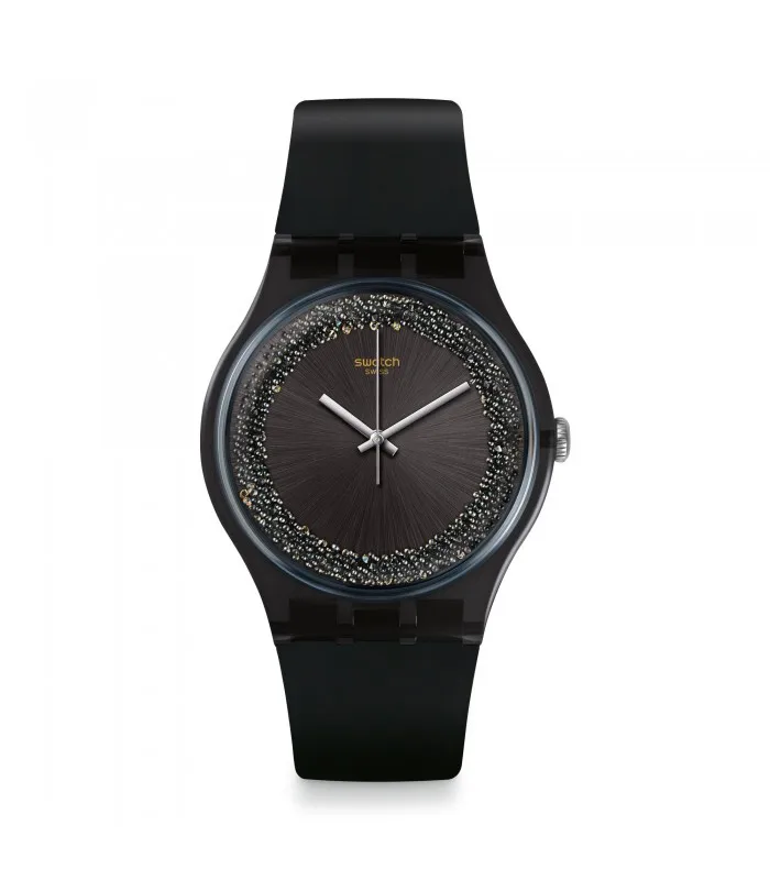 Swatch DARKSPARKLES оригинальные новые часы Gent 41 мм Think Fun SUOB156