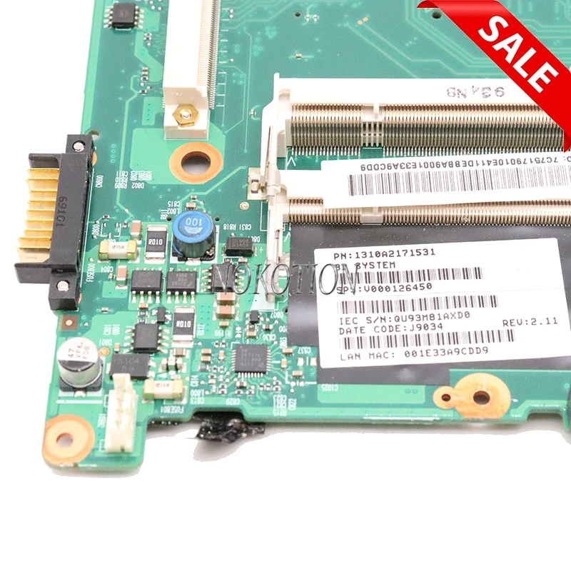 Материнская плата NOKOTION V000125810 V000126450 для ноутбука Toshiba Satellite A300 A305, материнская плата GM45 DDR2 с графическим слотом