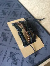 Vnox 4 unids/set envoltura trenzada pulseras de cuero para hombres Vintage Árbol de la vida amuleto timón cuentas de madera étnica muñequera Tribal