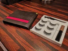Extensiones de pestañas magnéticas, 3/5 pares de maquillaje, delineador de ojos, rizador de pestañas fácil de poner, pestañas postizas gruesas, regalo