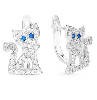 

Silver earrings with cubic zirconia sunlight sample 925