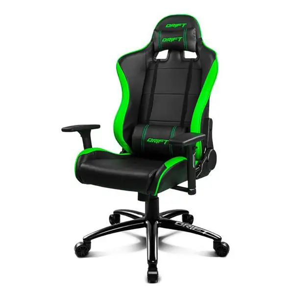 Игровое кресло DRIFT DR200BG 90-160 ° пена PU черный зеленый