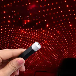 Projecteur de lumière de ciel étoilé à Auto rotation USB pour l'extérieur, lumière d'atmosphère de voiture, câblage gratuit, lumière clignotante pour l'intérieur de la voiture 