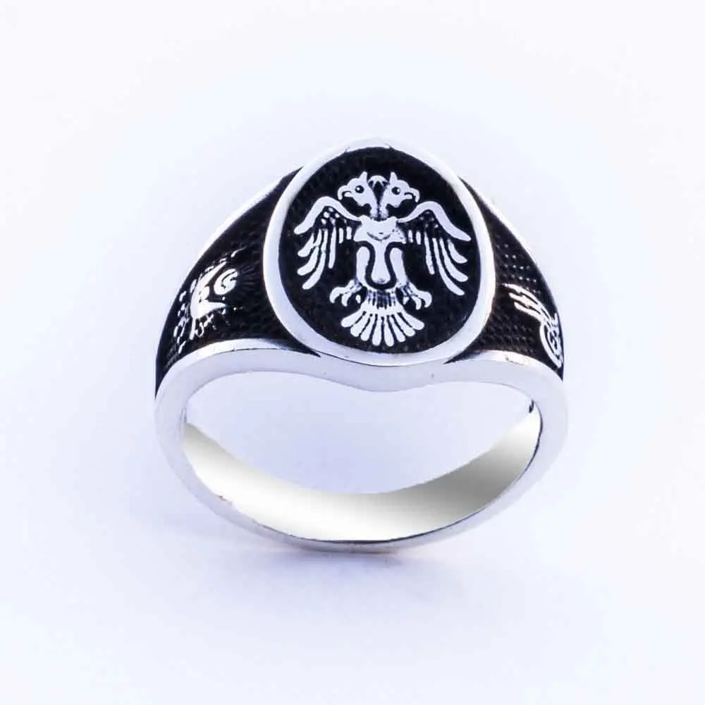 925 пробы Серебряное овальное кольцо Seljuk Eagle
