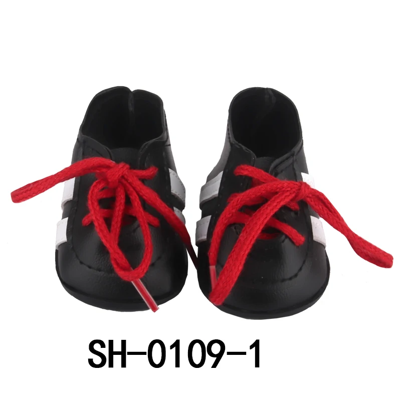 7cm Leather Doll Shoes For 18 Inch American Doll Boots Accessories Lacing Sneakers For 43cm Baby New Born& OG,Russia Girl Dolls