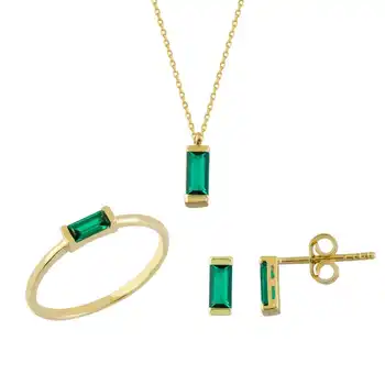 

Green Color Cubic Zirconia Triple Gold Club 03-550-TK4535