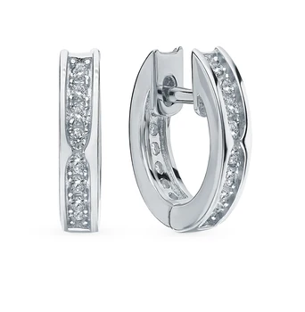 

Silver earrings with cubic zirconia sunlight sample 925