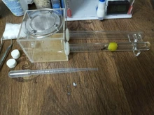 Terrario para reptiles de plástico transparente para granja de hormigas, suministros de insectos de doble tubo