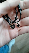 Conjunto de 2 uds. De pulsera de moda para parejas, brazalete de cuerda de diseño de Color negro con llave de bloqueo, joyas de envío al por mayor y directo