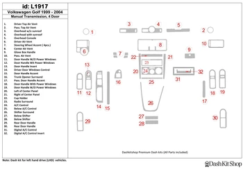 

Interior lining for Volkswagen Golf 1999-2004. Set L1917.