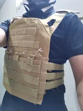 Chaleco táctico de caza militar, porta placa Molle, Airsoft, Paintball CS, protector para exteriores, ligero, 600D