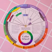 Pigmento de uñas para tatuaje profesional, rueda de 12 colores, tarjeta de papel, diseño de tres niveles, guía mixta, redondo, gira el círculo Central