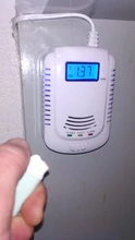 Todo en 1 CO Gas Natural Gas propano metano fuga Sensor Detector con voz pronta pantalla LED enchufe de la UE del sistema de alarma para la casa