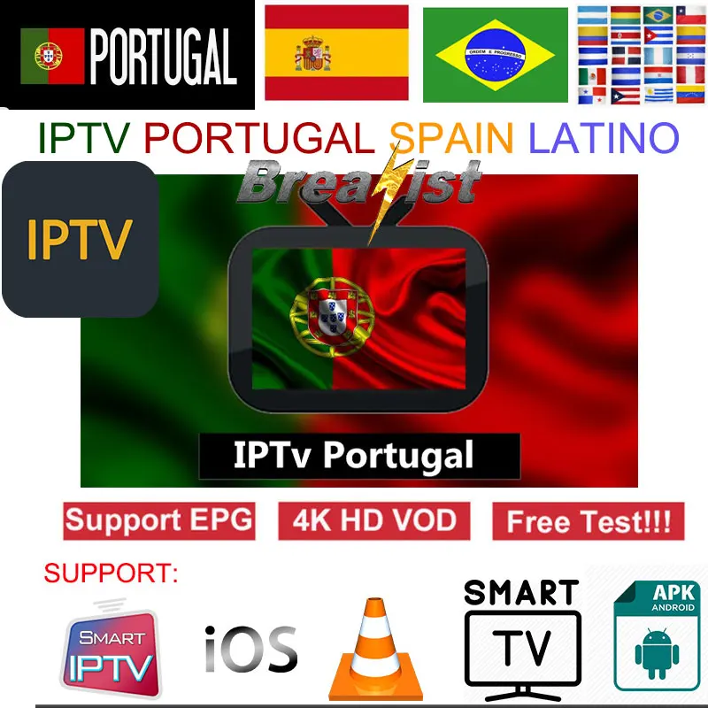 

Breakist IPTV Portugal Spain Brazil Latino 1 year m3u Subscriptions Full HD Eleven Sports for Android Smart TV Box Engima2 MAC