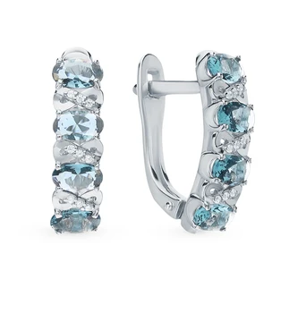 

Silver earrings with crystals and cubic zirconia sunlight sample 925