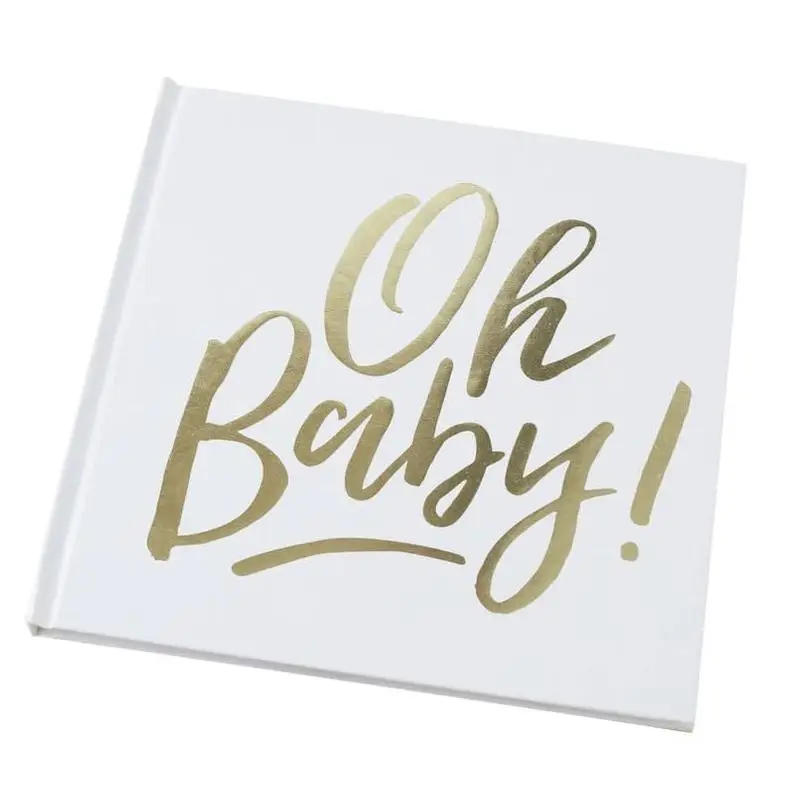 Персонализированные белый и золотой Baby Shower Гостевая книга в твердой обложке игры Дата, будущая мама, гостевая книга, для крестин, вечерние пожелания по цвету