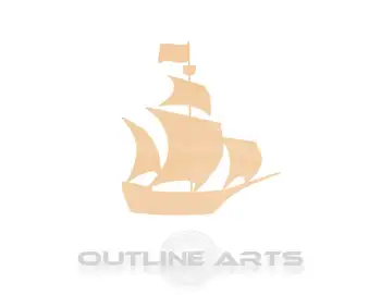 

10 pieces Pirate Ship Laser Cut Wood Shape Craft Supply