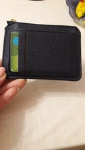 PURDORED-tarjetero delgado de cuero PU Unisex, funda con cremallera para tarjetas de negocios, Mini billetera para tarjetas de crédito, 1 ud.