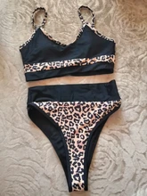 Womens Swimsuits Swimwear Bikinis Biquini Beachwear Patchwork Leopard Push-Up Ingaga Sexy