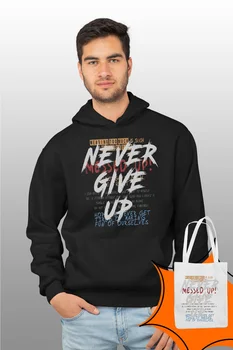 

Angemiel Wear Never Give Up Black Men 'S Hooded Sweatshirt Bags Kombin