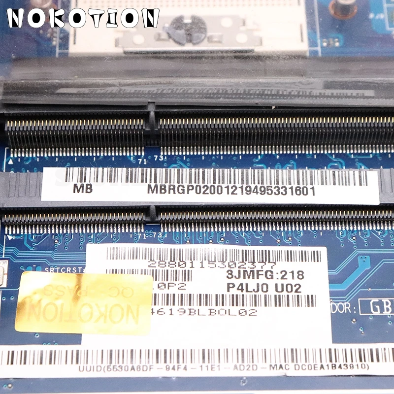 NOKOTION MBRGP02001 MBRT302001 для acer aspire 4830 4830TG Материнская плата ноутбука P4LJ0 LA-7231P HM65 UMA HD DDR3