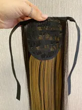 JINKAILI-Peluca de cabello sintético superlarga y Lisa, extensiones de cabello con coleta ondulada resistente al calor