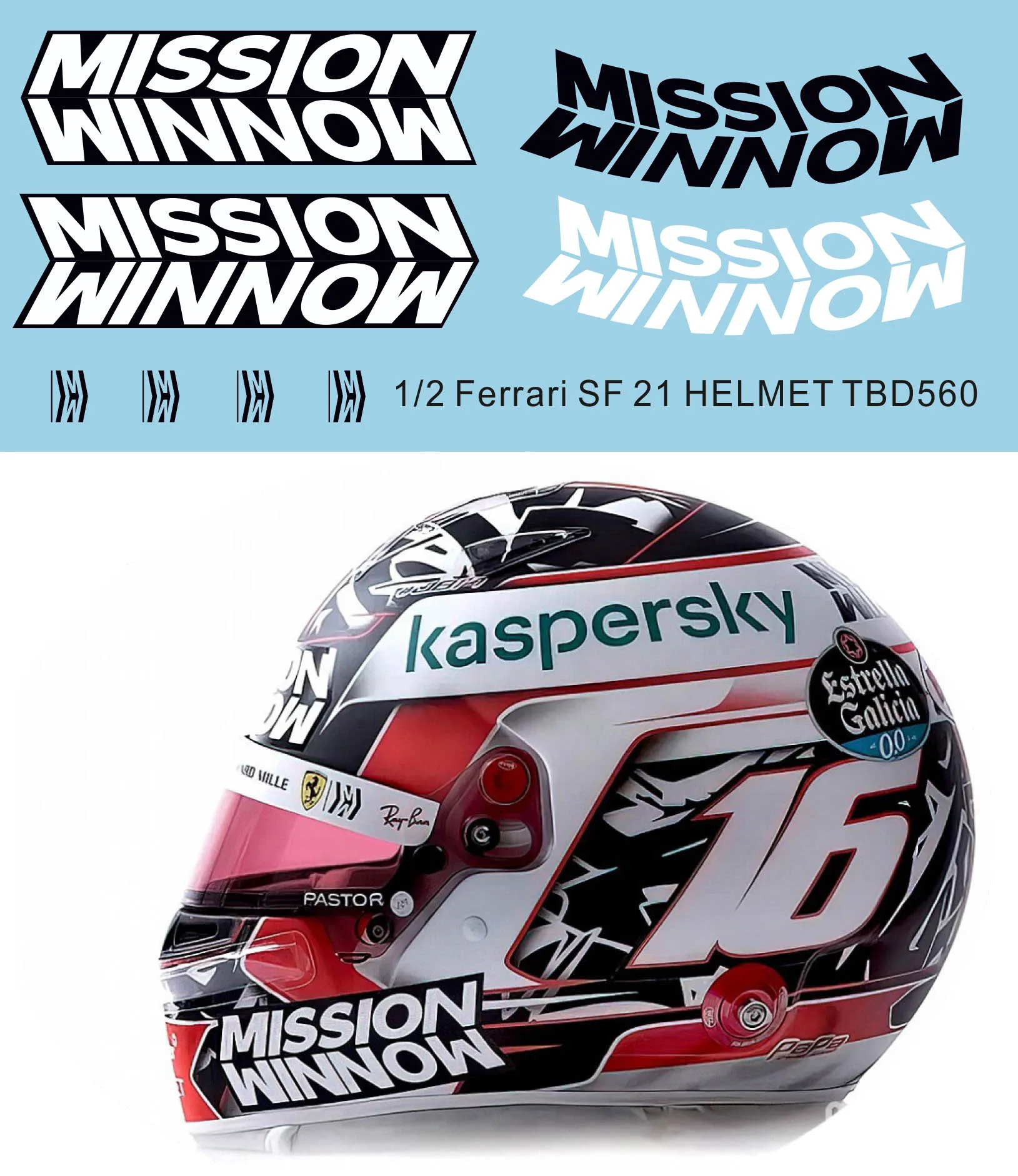 1/2 Helm Decals Ferrari SF21 F1 Missie Ziften 2021 Leclerc Sainz Decal  TBD560| | - AliExpress
