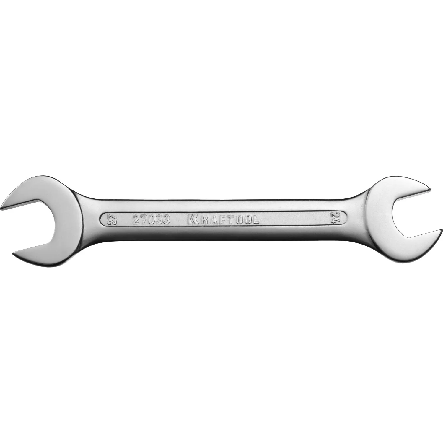 Гаечный ключ рожковый KRAFTOOL 24х27 мм, Cr-V сталь, хромированный 27033-24-27