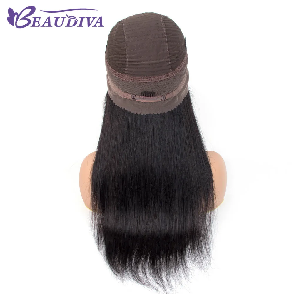 BeauDiva перуанские 360 Кружева Фронтальная парик перуанские прямые волосы парики человеческие волосы парики с детскими волосами для черных женщин