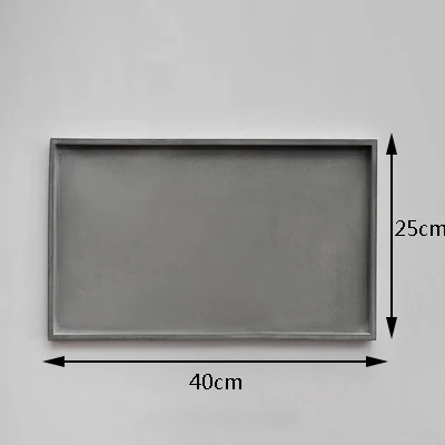 40x25x1.8cm Силиконовая форма для бетонного лотка, прямоугольная пластина для хранения цемента, форма для украшения дома - Цвет: 40x25x1.8cm