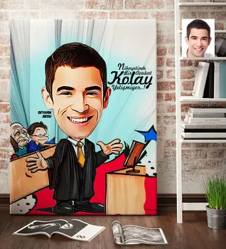 

Personalized Mr Attorney Cartoon Canvas Table (70x100 cm.) 3